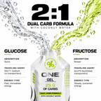 ONE Gel Lemon Lime energy gel sachet, 25g carbs with electrolytes